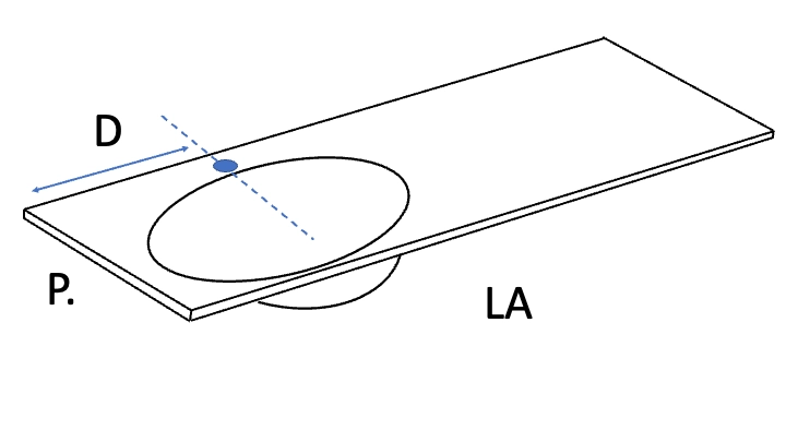 Plan vasque Design, fabrication sur mesure, Largeur 60 à 20 cm x Profondeur 40 à 60 cm, résine minérale ACRYSTONE® SOLID-SURFACE Finition lisse blanc mate, Livraison Offerte et Rapide.